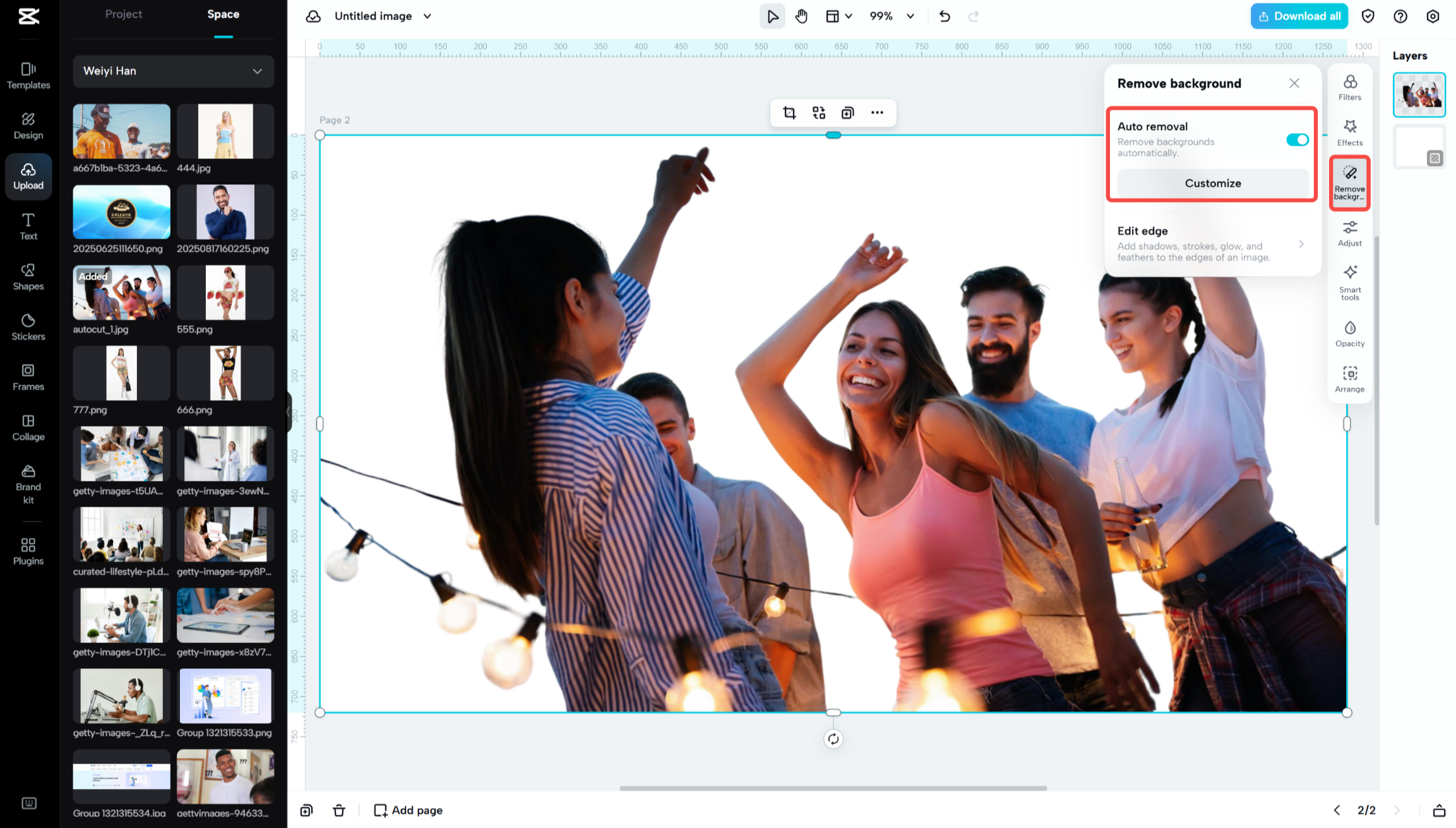 Nettoyer et améliorer une image avec CapCut Web