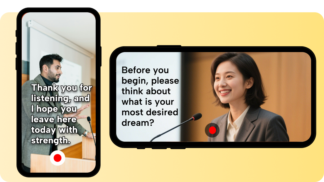 Built-in video recorder integrated with teleprompter