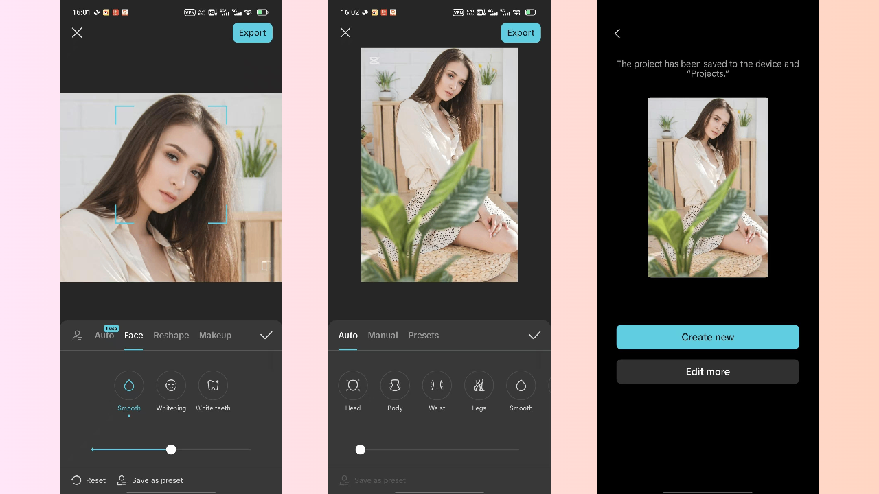 CapCut App för fotoredigering på Instagram