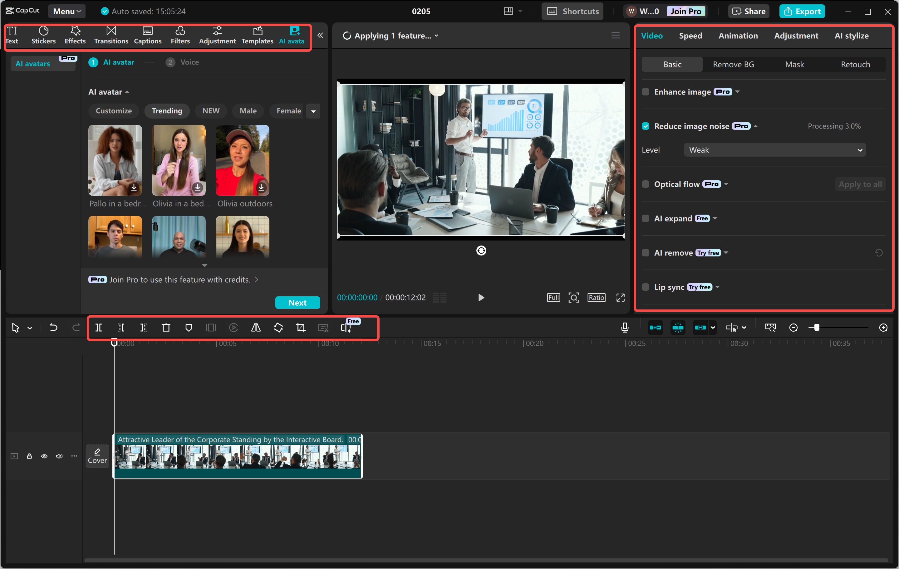 Personalizzare il video utilizzando vari strumenti nell' CapCut editor video desktop