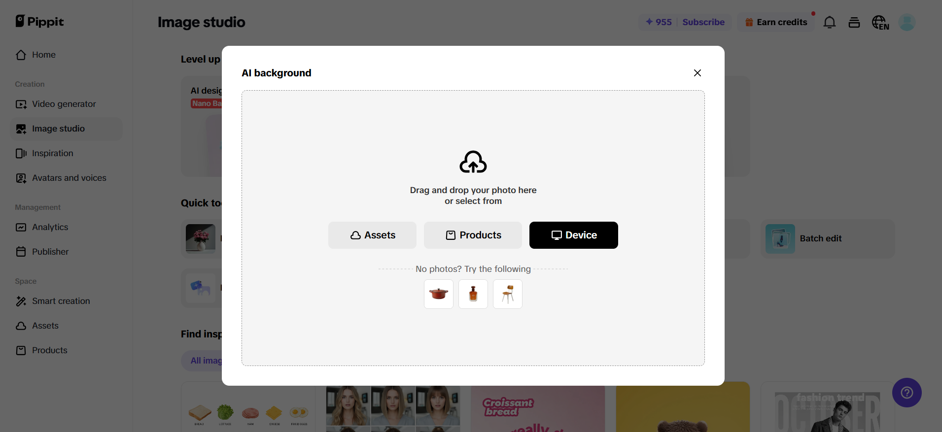 Настройте фон вашего изображения с помощью Pippit.
