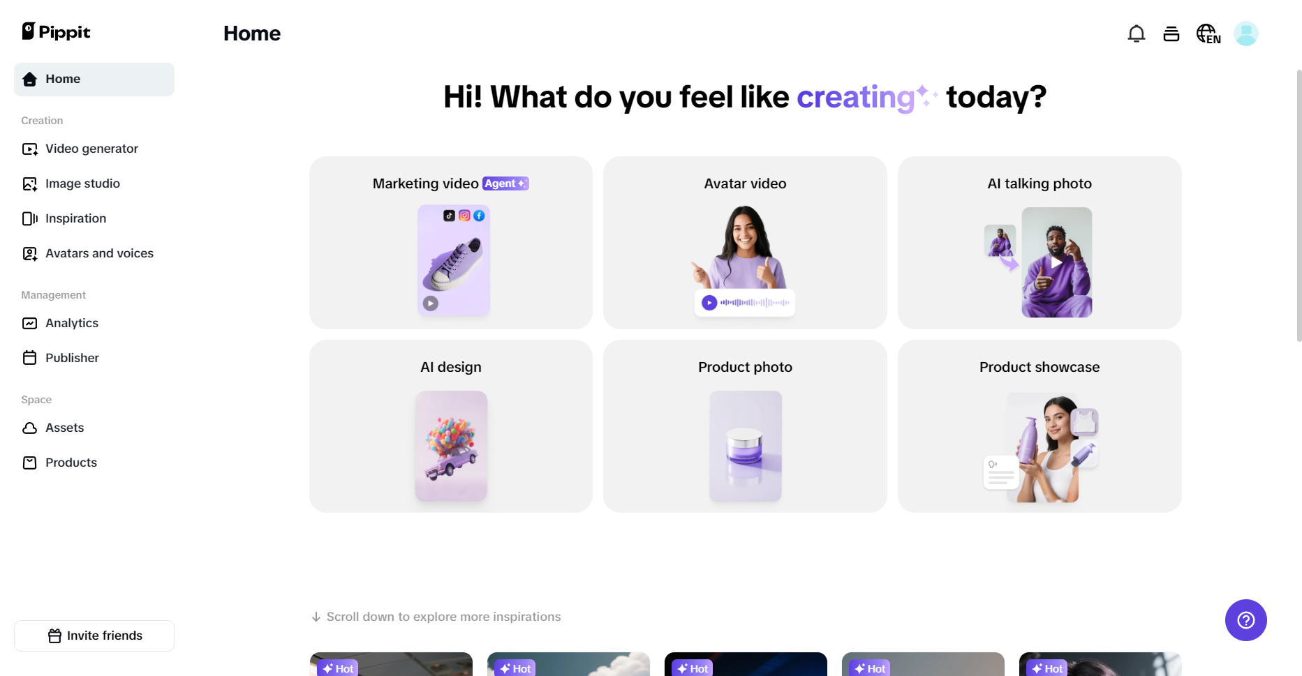 Pippit homepage