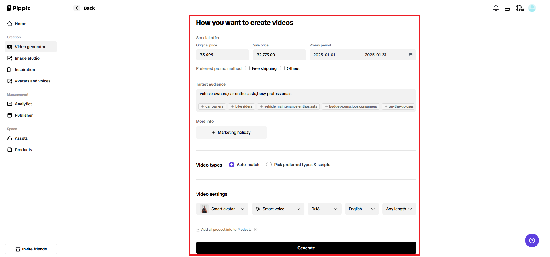 Set video details