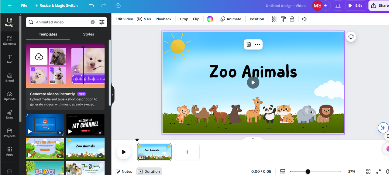 Canva เป็นผู้สร้างแอนิเมชั่นฟรีสำหรับ YouTube