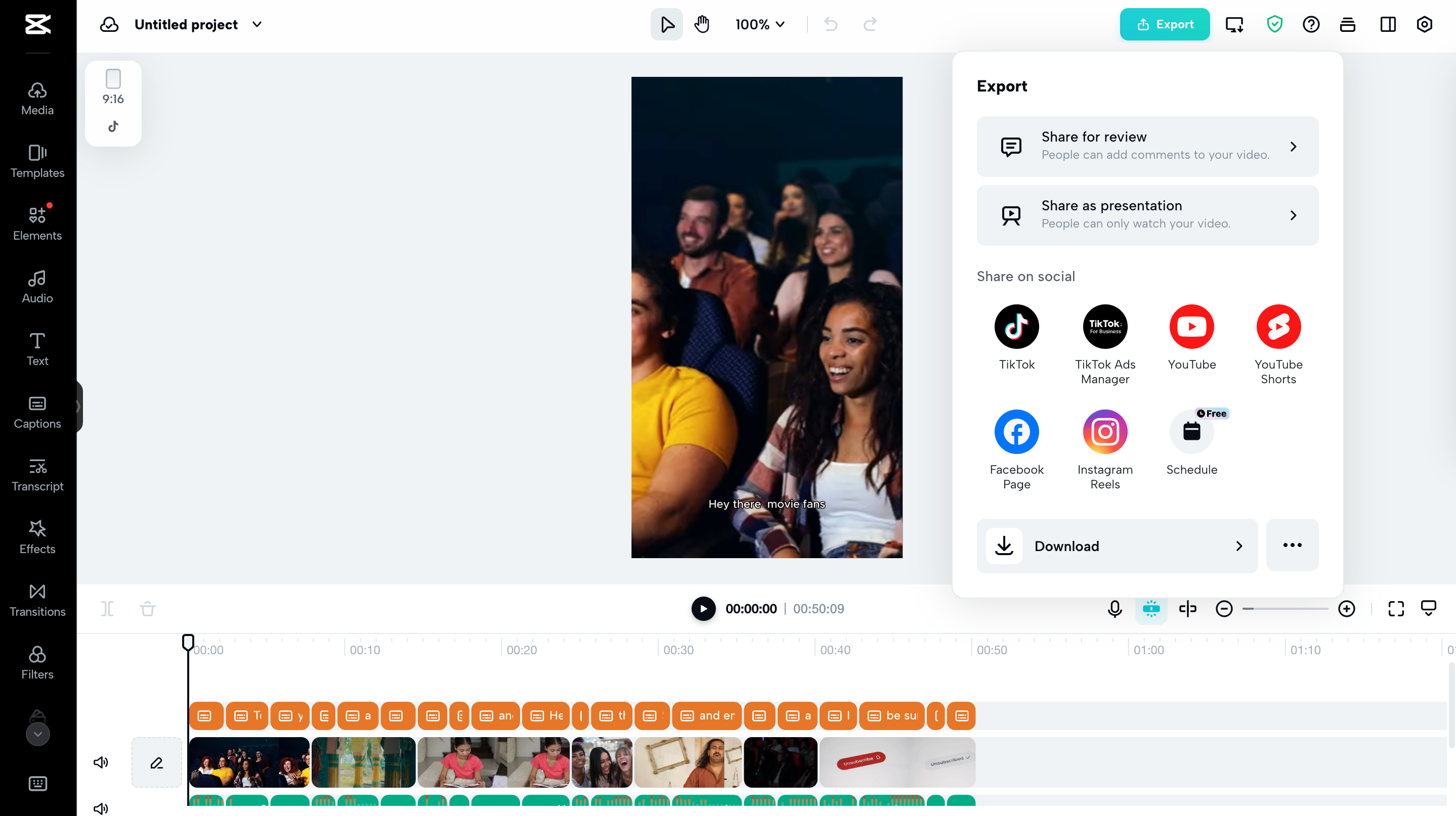 Export and share