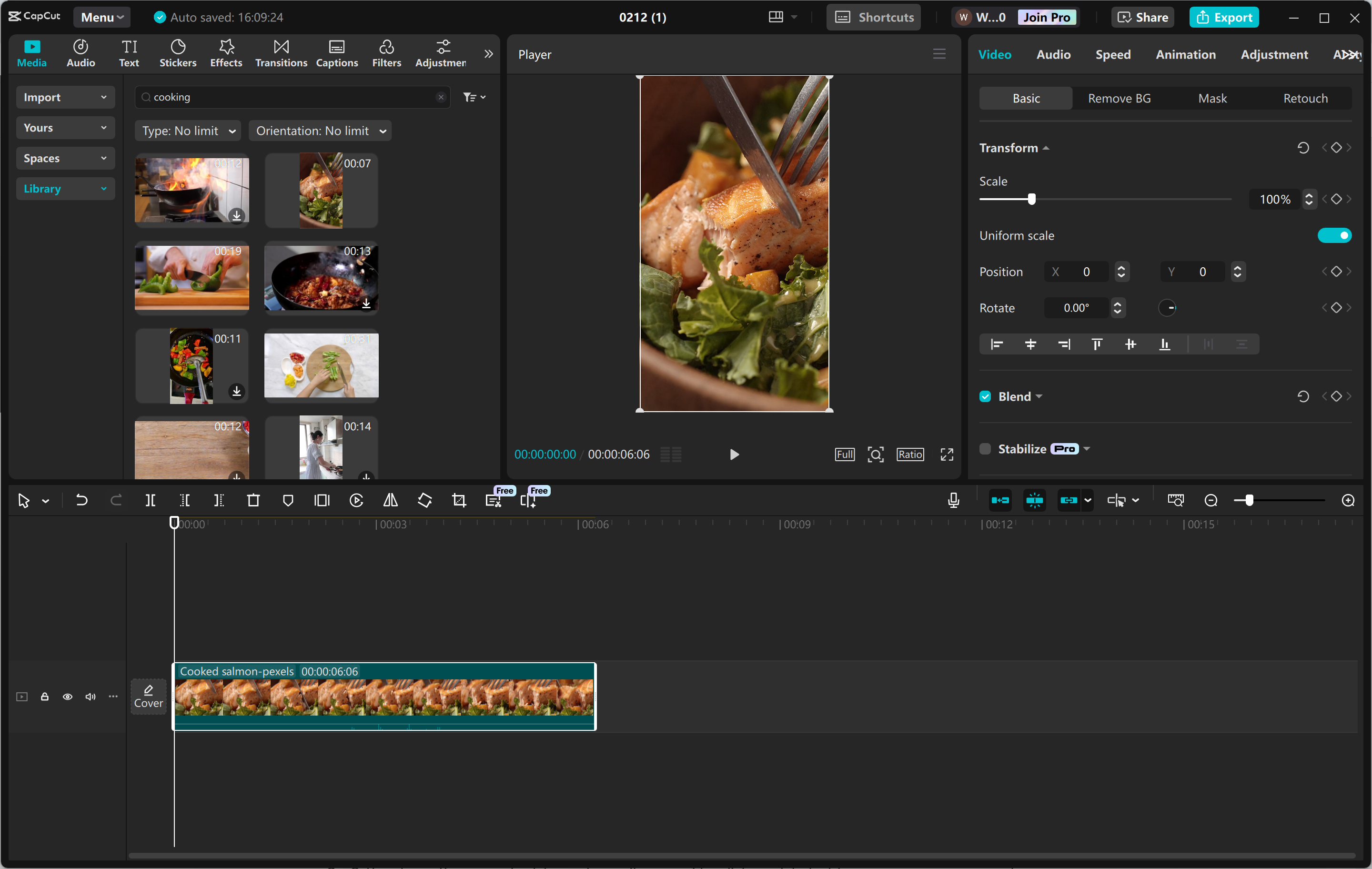 The interface of the CapCut desktop video editor - a powerful tool for making telegram promotional videos