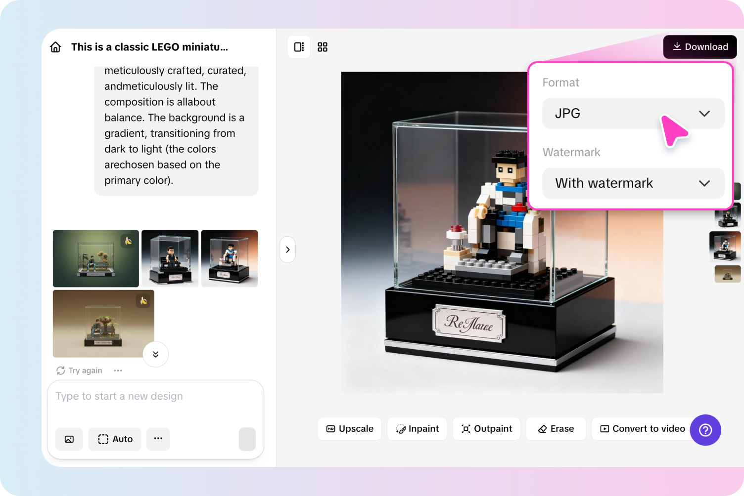 Modification et exportation d'une figurine LEGO depuis Pippit