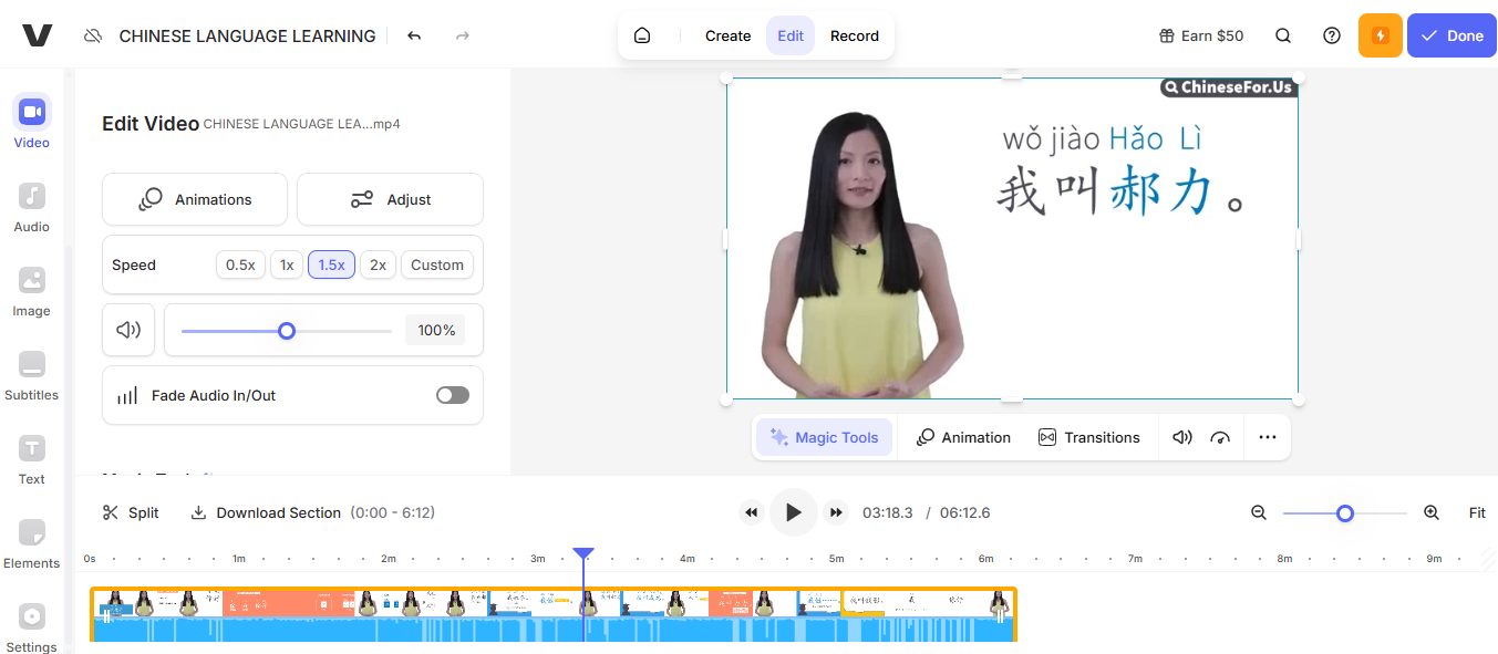 VEED.IO giao diện