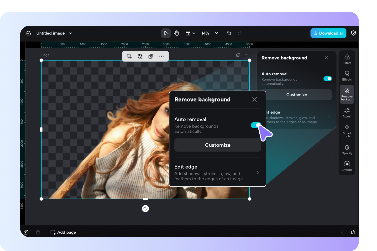Removing background with CapCut image background remover
