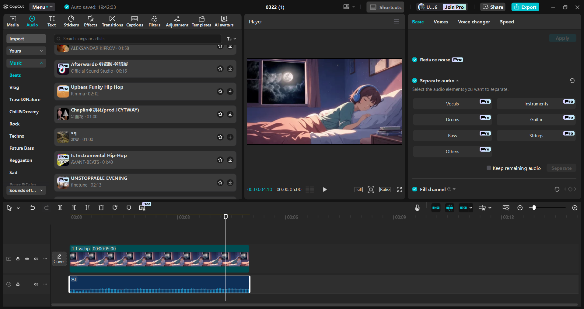 Interface do editor de vídeo para desktop CapCut - uma maneira rápida de criar conteúdo de vídeo com música antiga