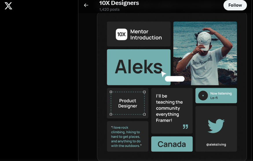 Teaser Twitter di 10xDesigners