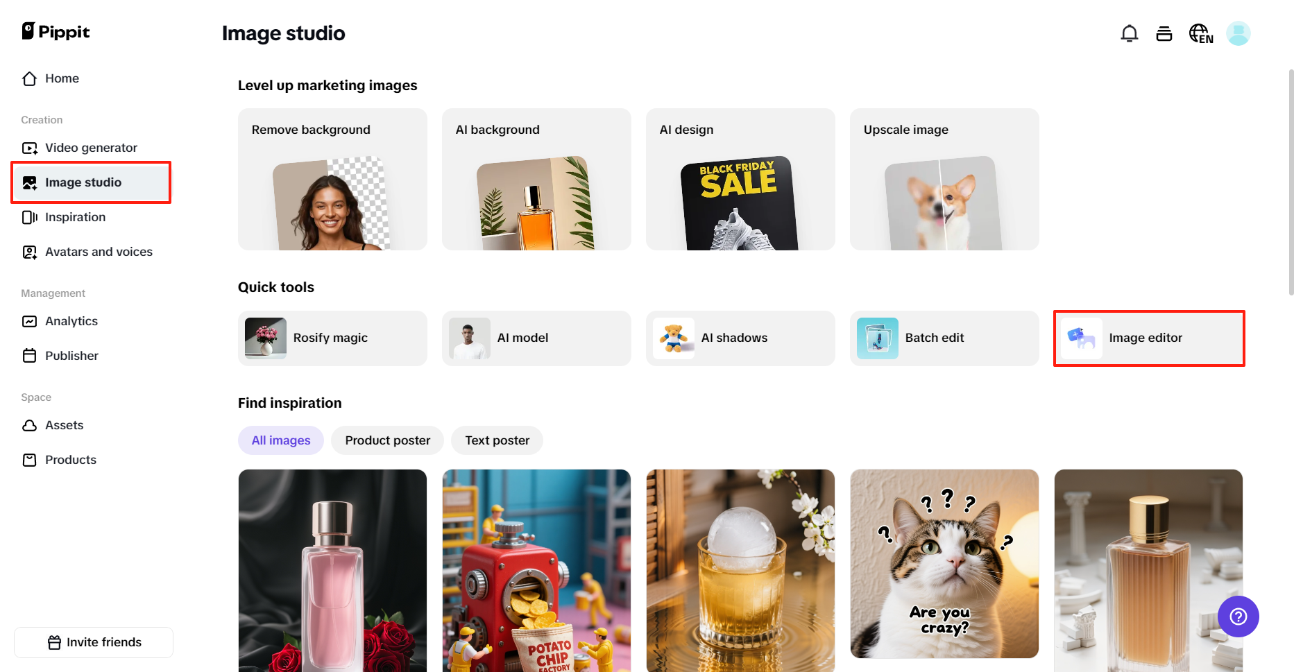 Access "Image editor"