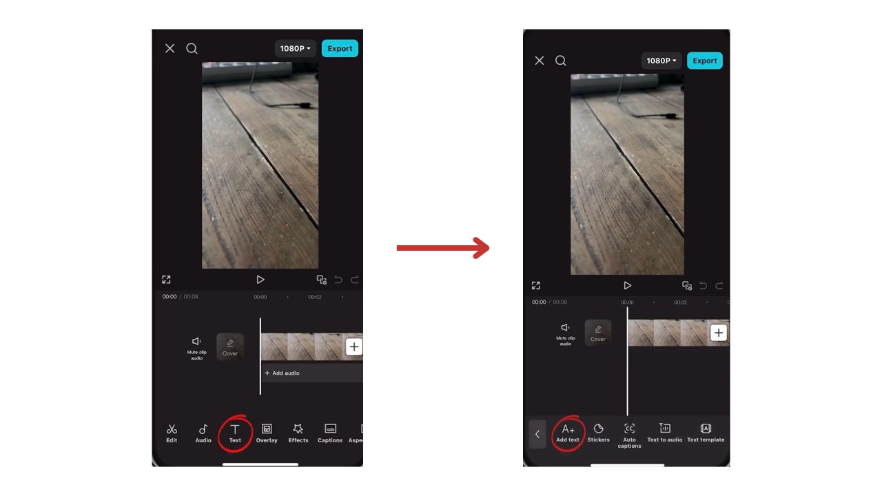 CapCut mobil uygulamasında metin ekleyin