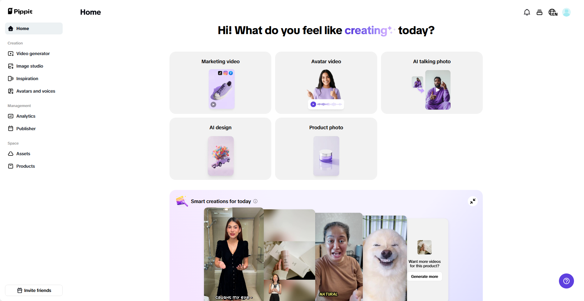 Pippit homepage