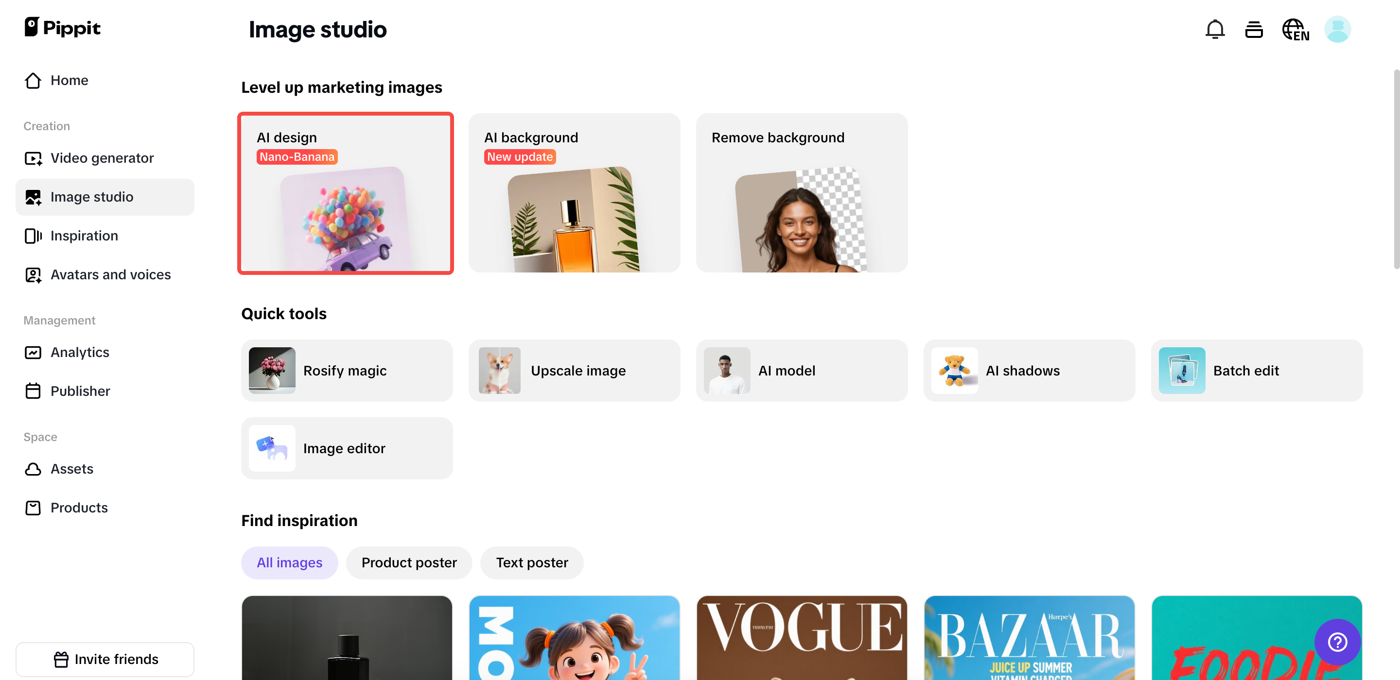Abre la herramienta de diseño AI