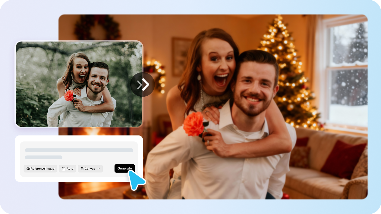 Change background into Christmas magic