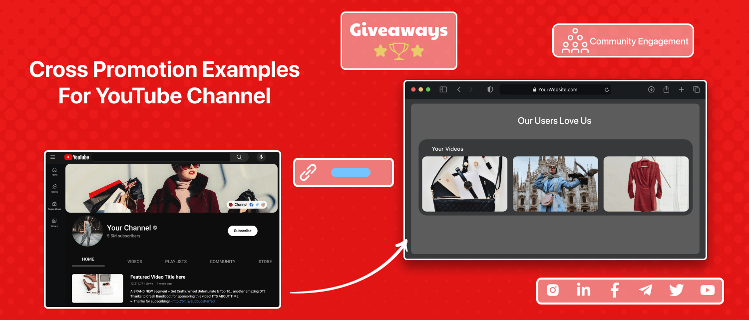 YouTube katılımını artırmak için çeşitli platformlarda çapraz tanıtım içeriği