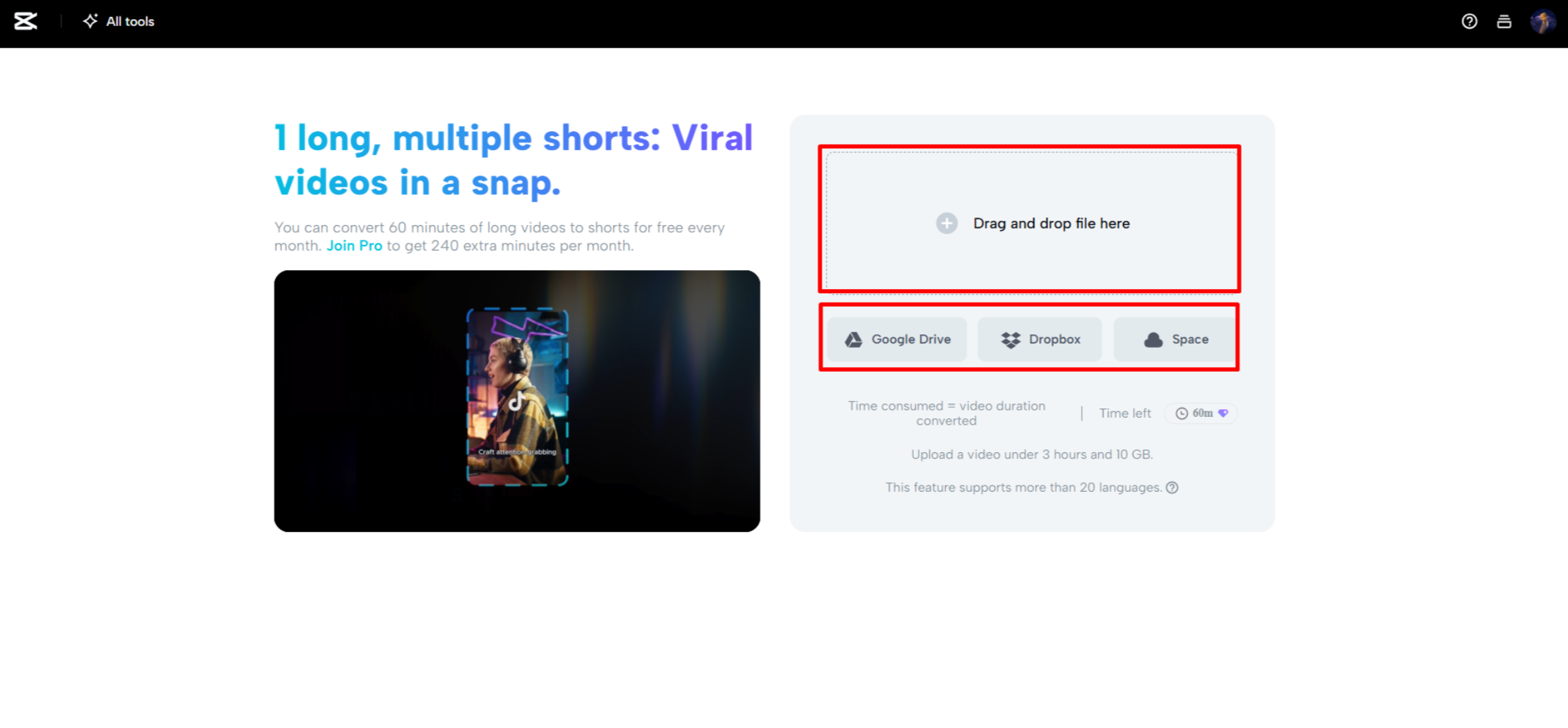 Memuat naik video festival muzik ke CapCut Web