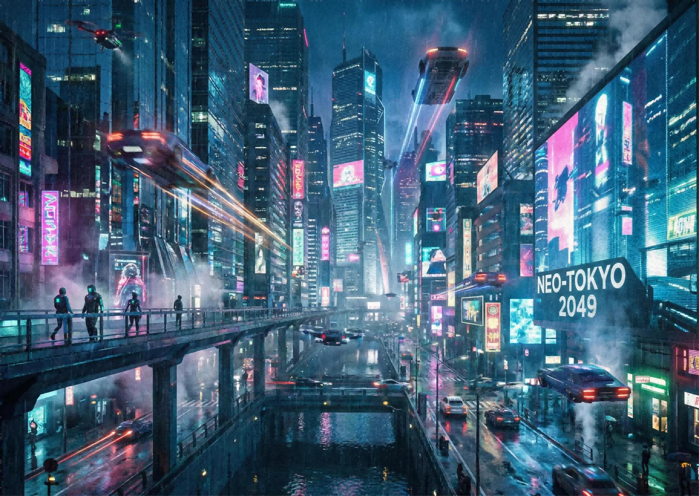 夜の未来都市