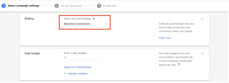 การเลือกการตั้งค่าแคมเปญของโฆษณา YouTube ในโฆษณา Google