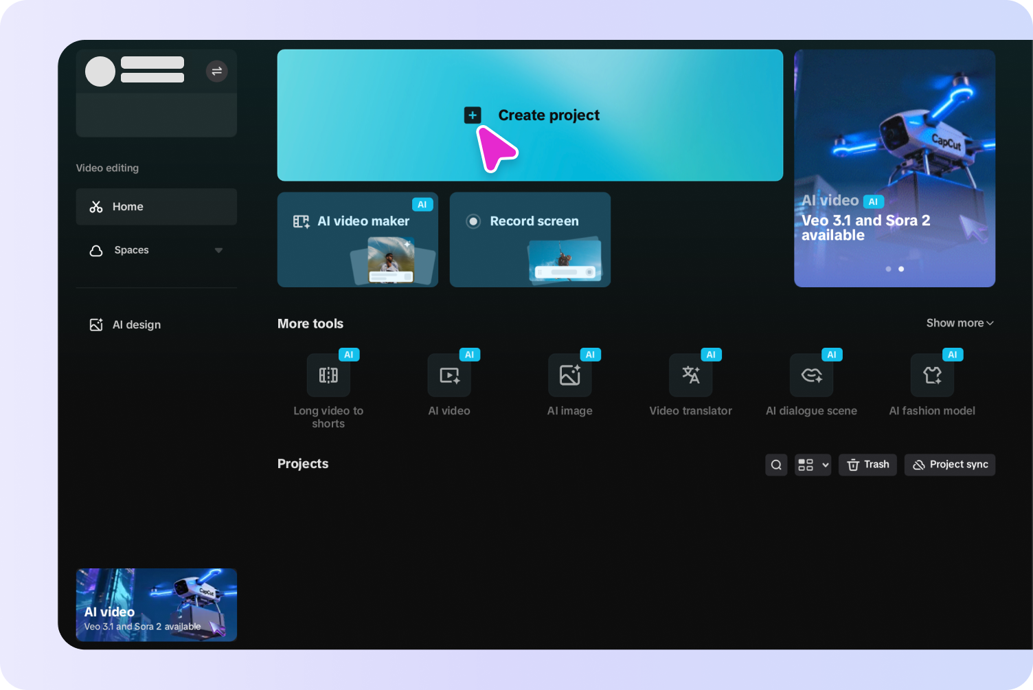 Uploading media to the CapCut desktop video editor