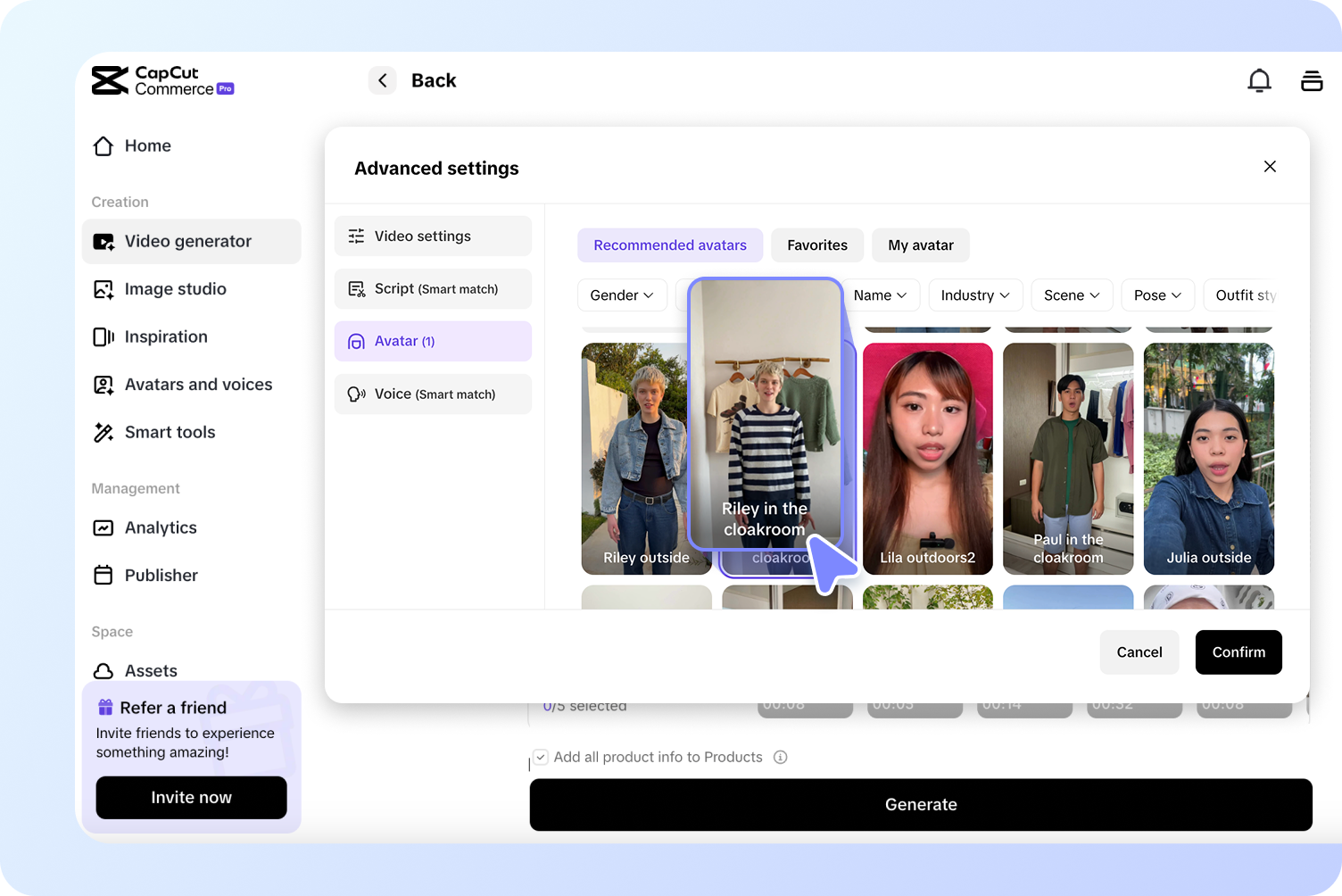 リップシンクビデオAIのためのAIアバターを選択してください