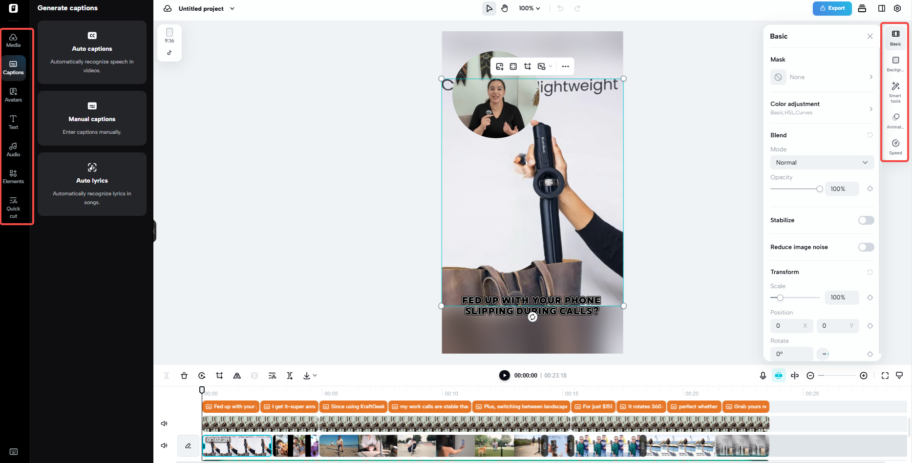 Advanced editing features