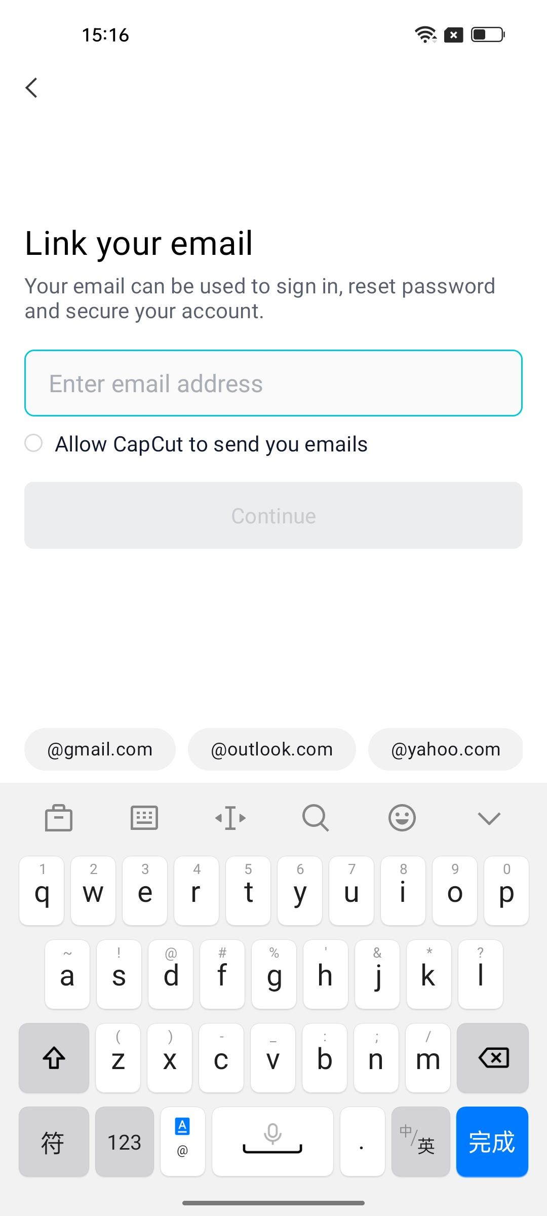 Nhập địa chỉ email hợp lệ để liên kết nó (với tài khoản của bạn)