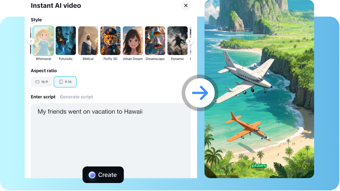 CapCut AI generator converting written content into videos