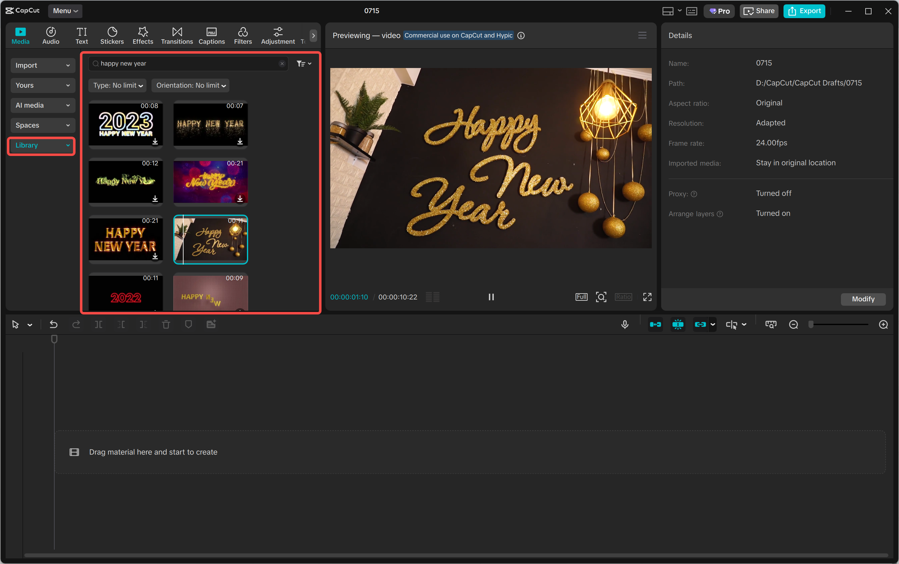 Importing a video into the CapCut desktop video editor
