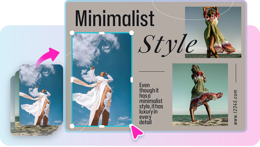 Template di layout per collage fotografici