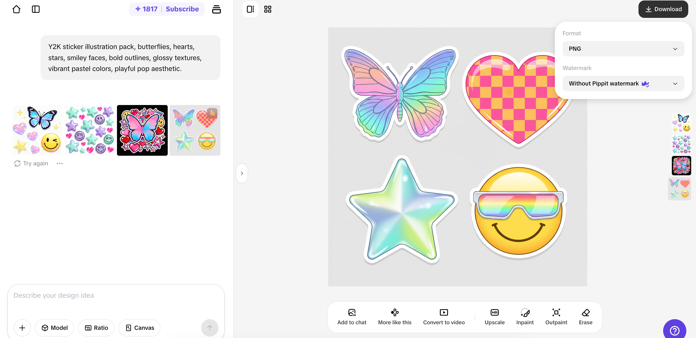 Bildexport aus Pippit