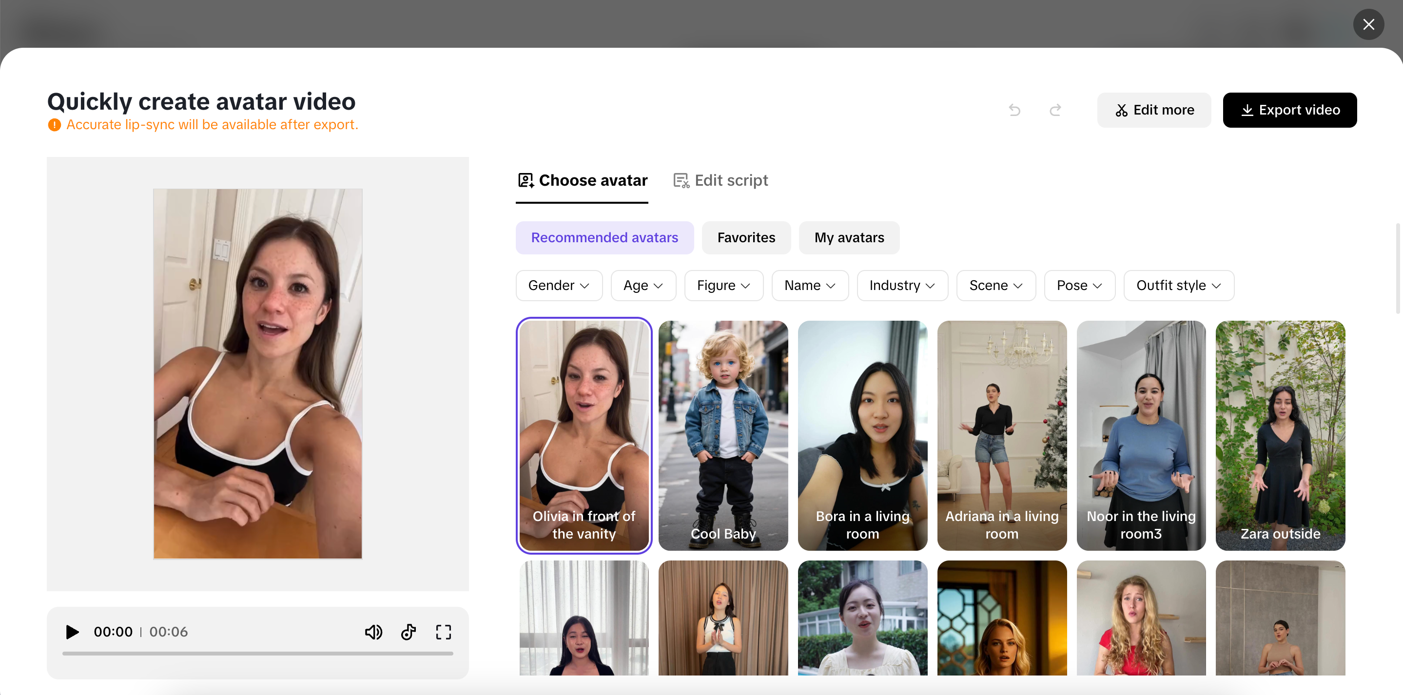 Lifelike avatars and voiceovers