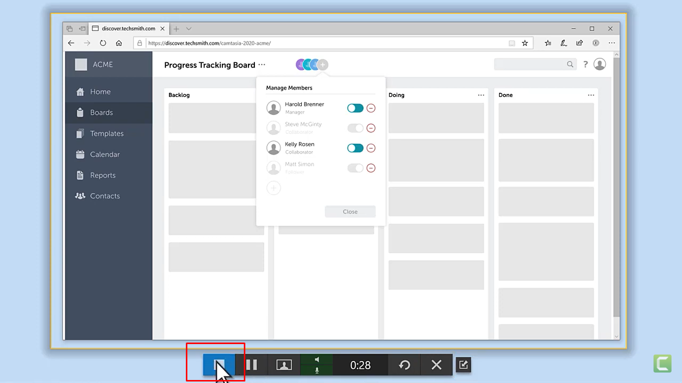 Stop met opnemen na het voltooien van de Snagit-schermrecorder