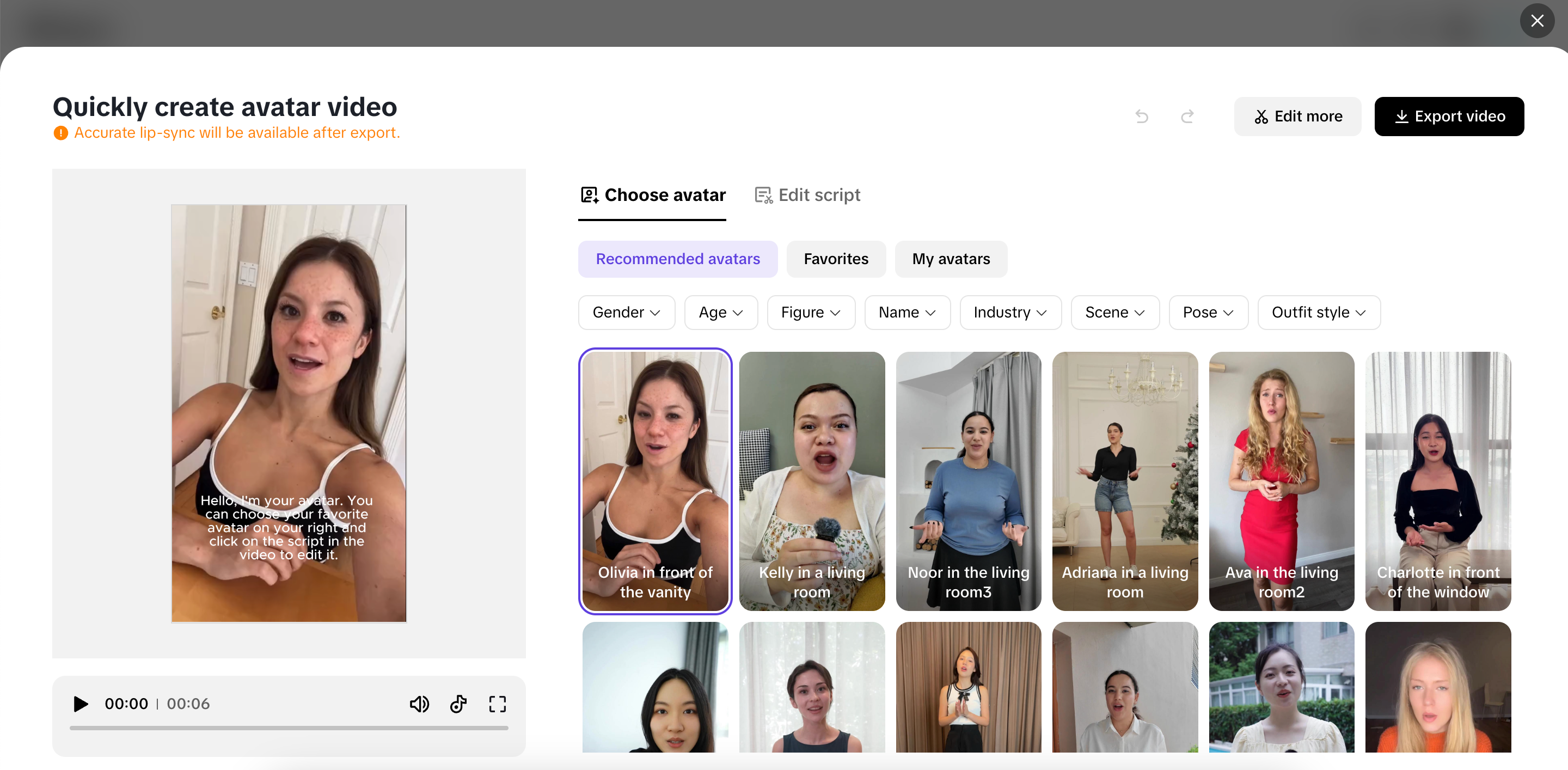 Lifelike avatars and voiceovers