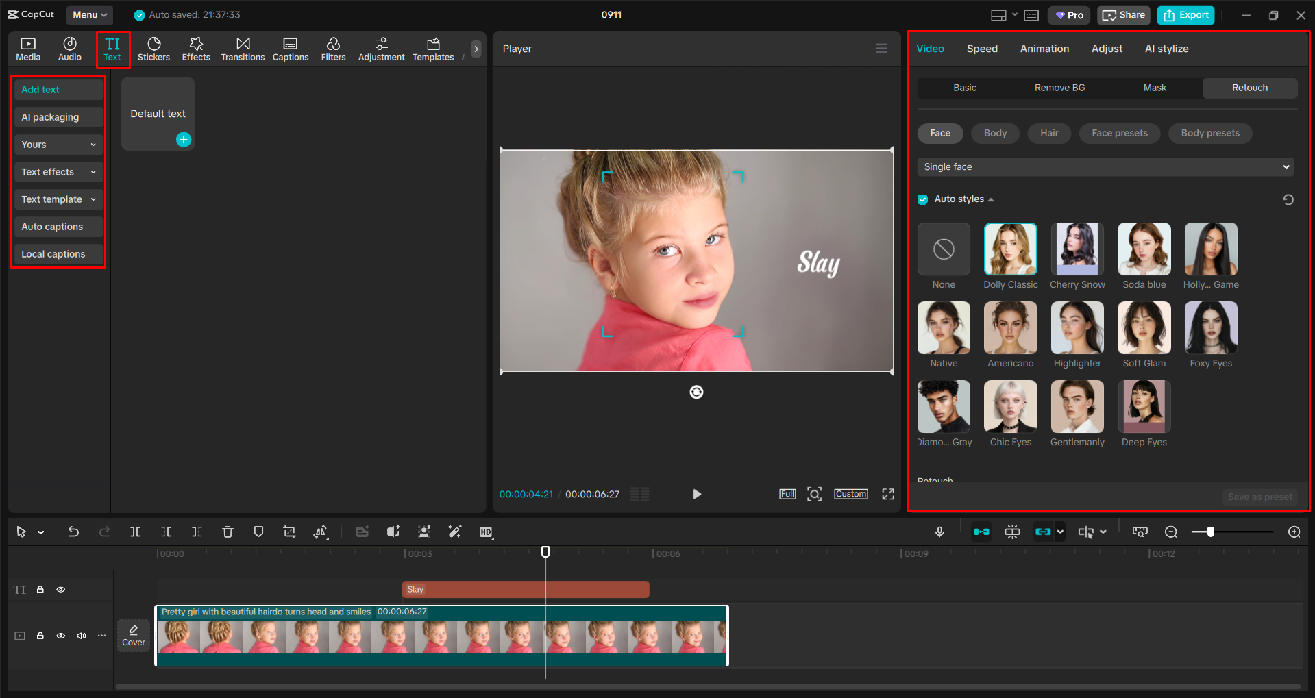 Editing the video with the CapCut desktop video editor