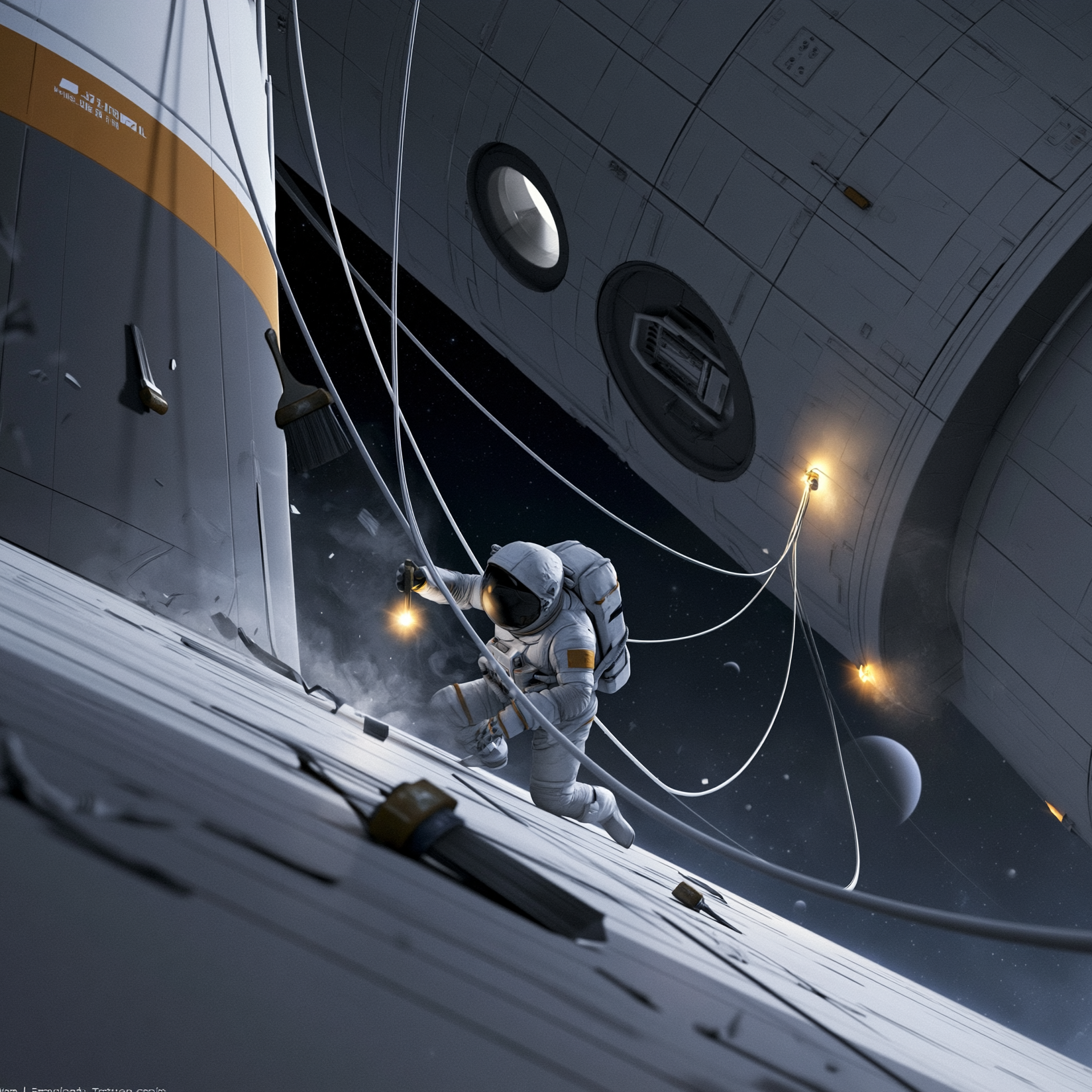 Seedance poster: Cinematic viewport render - Glass Orbit sci-fi render