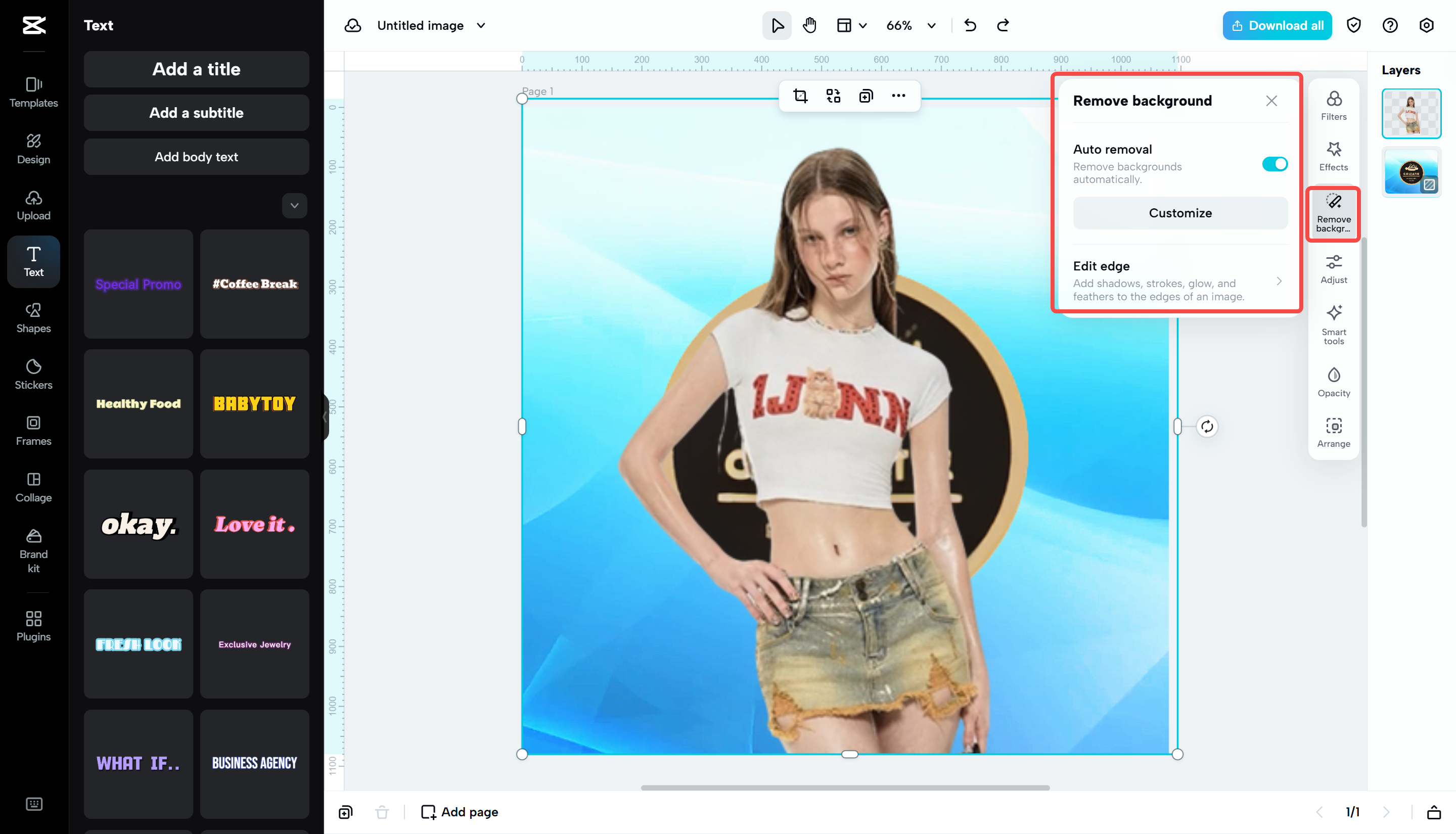 Cambia lo sfondo su CapCut Web