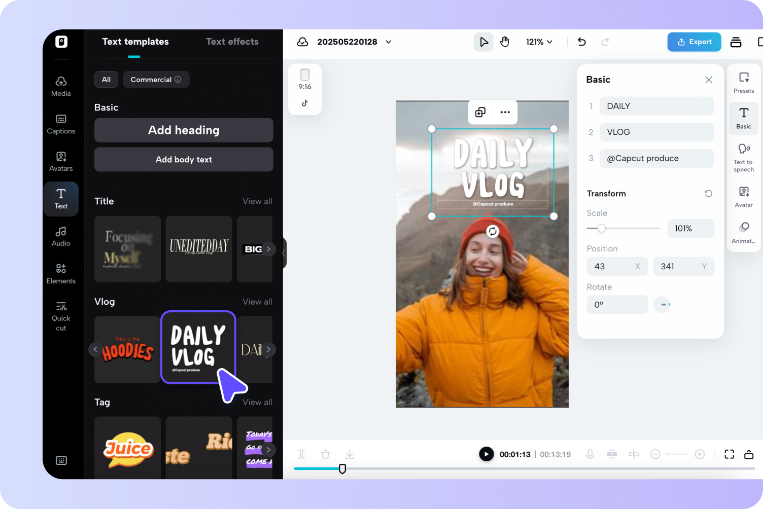 A user adding a music track to a video timeline in an easy-to-use editor.