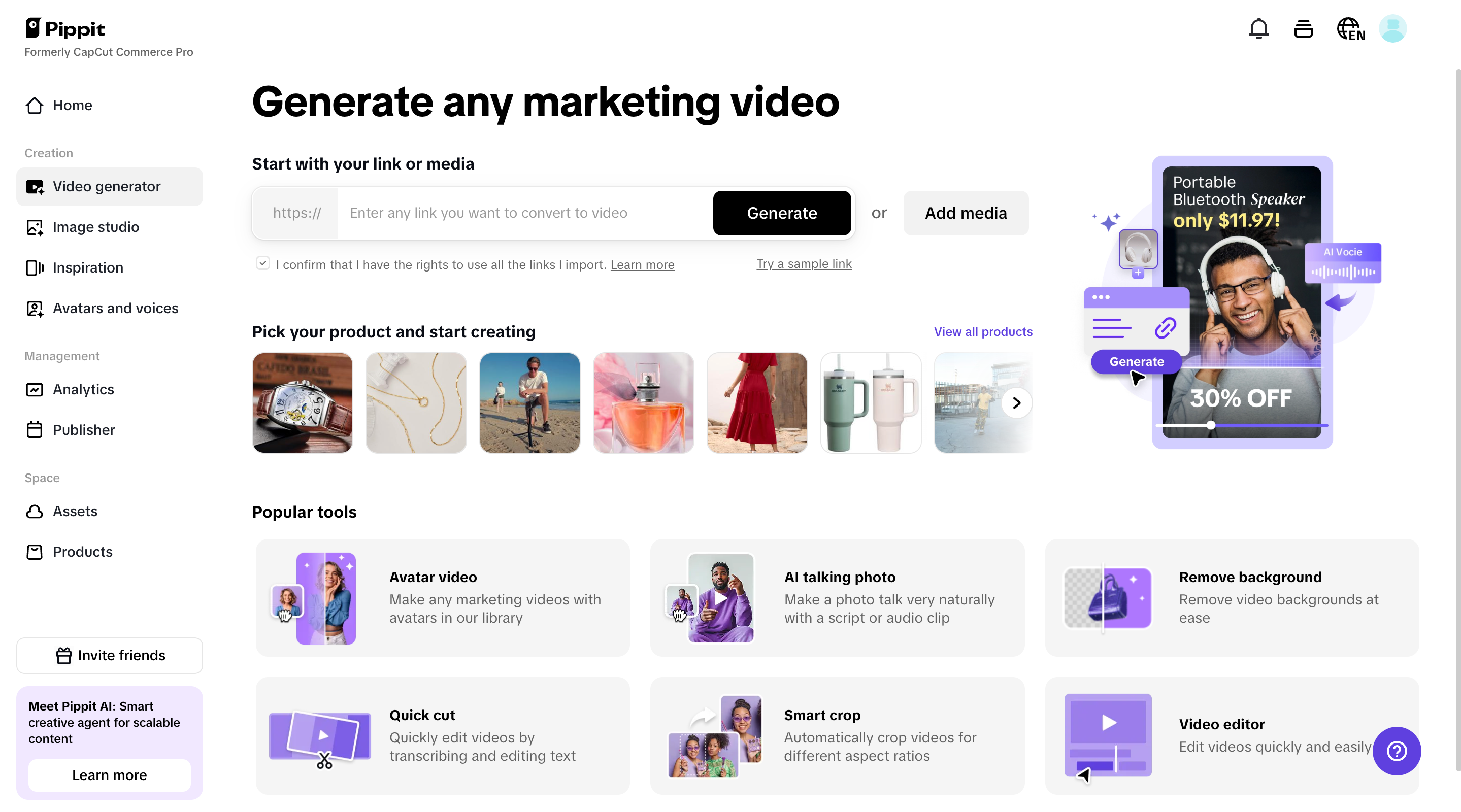 Upload product links and media