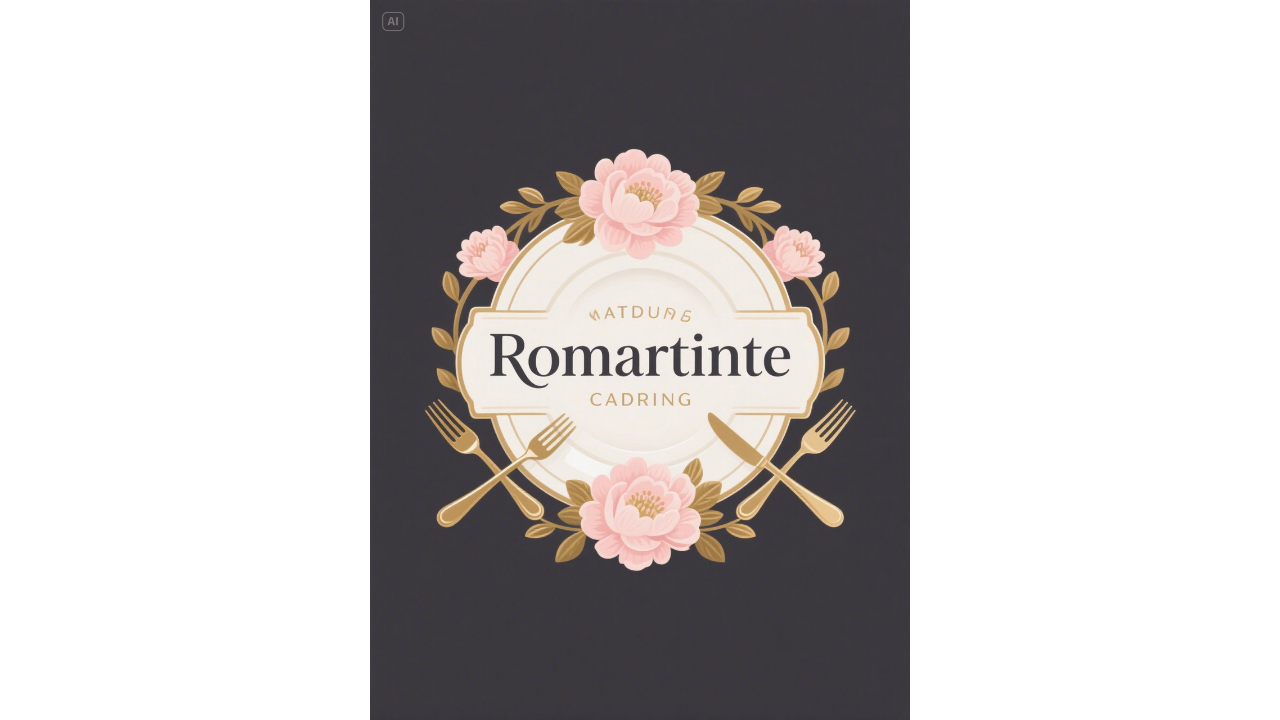 Creative catering logo for wedding services