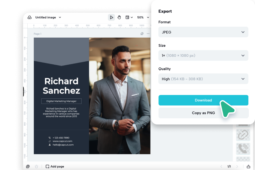 Adjust settings and download