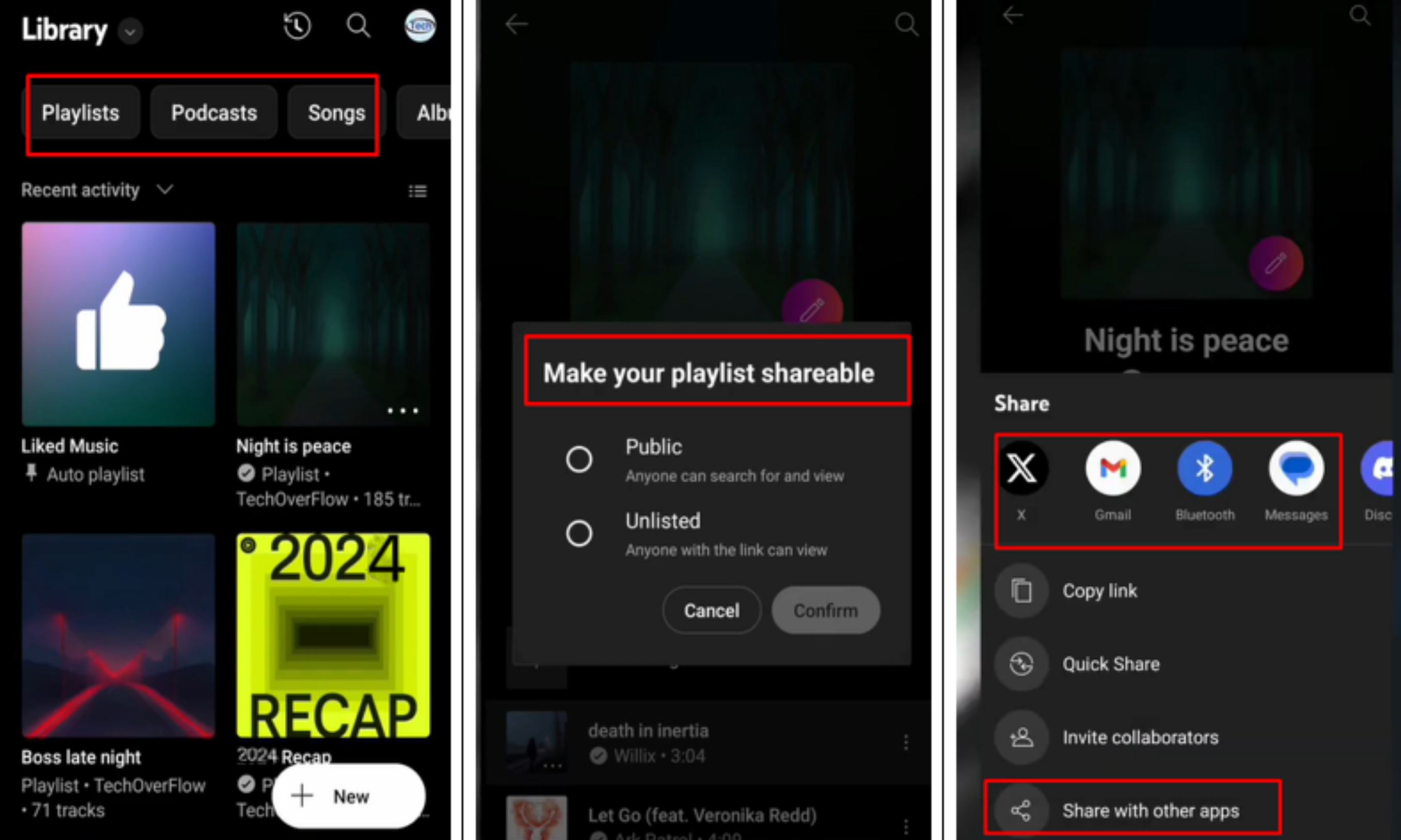 Bild, das zeigt, wie man verpackte YouTube-Musik teilt