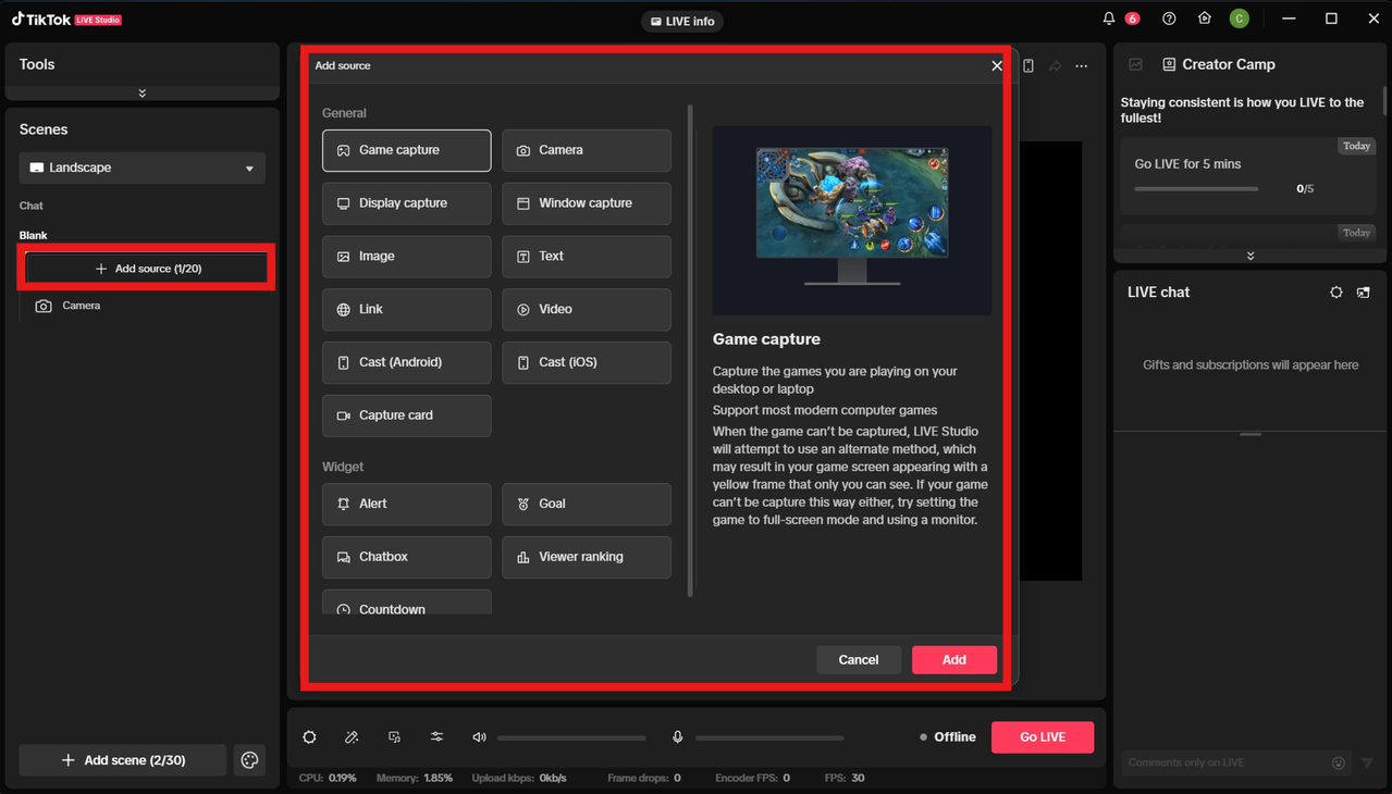 Add and customize sources