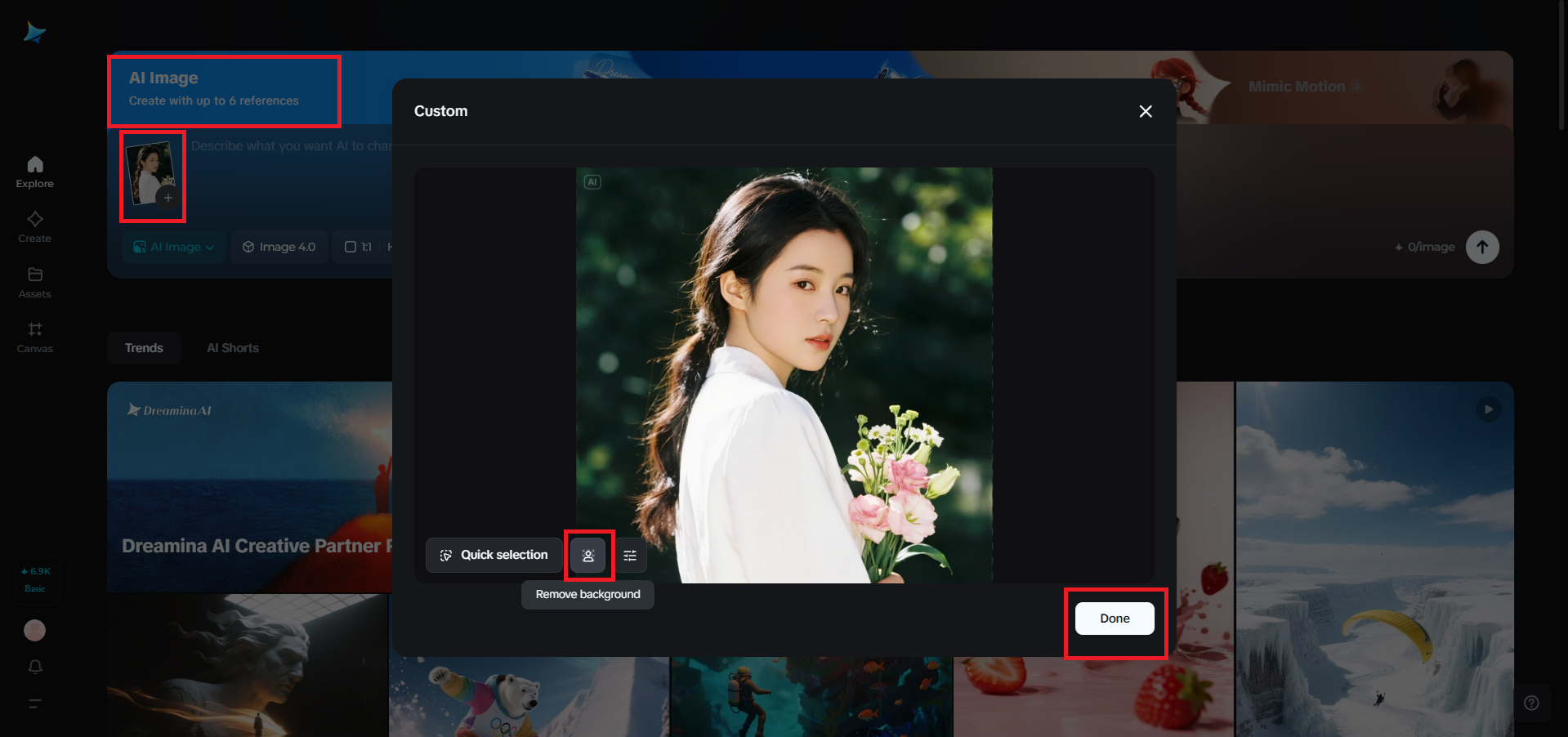 Upload your image and remove the background
