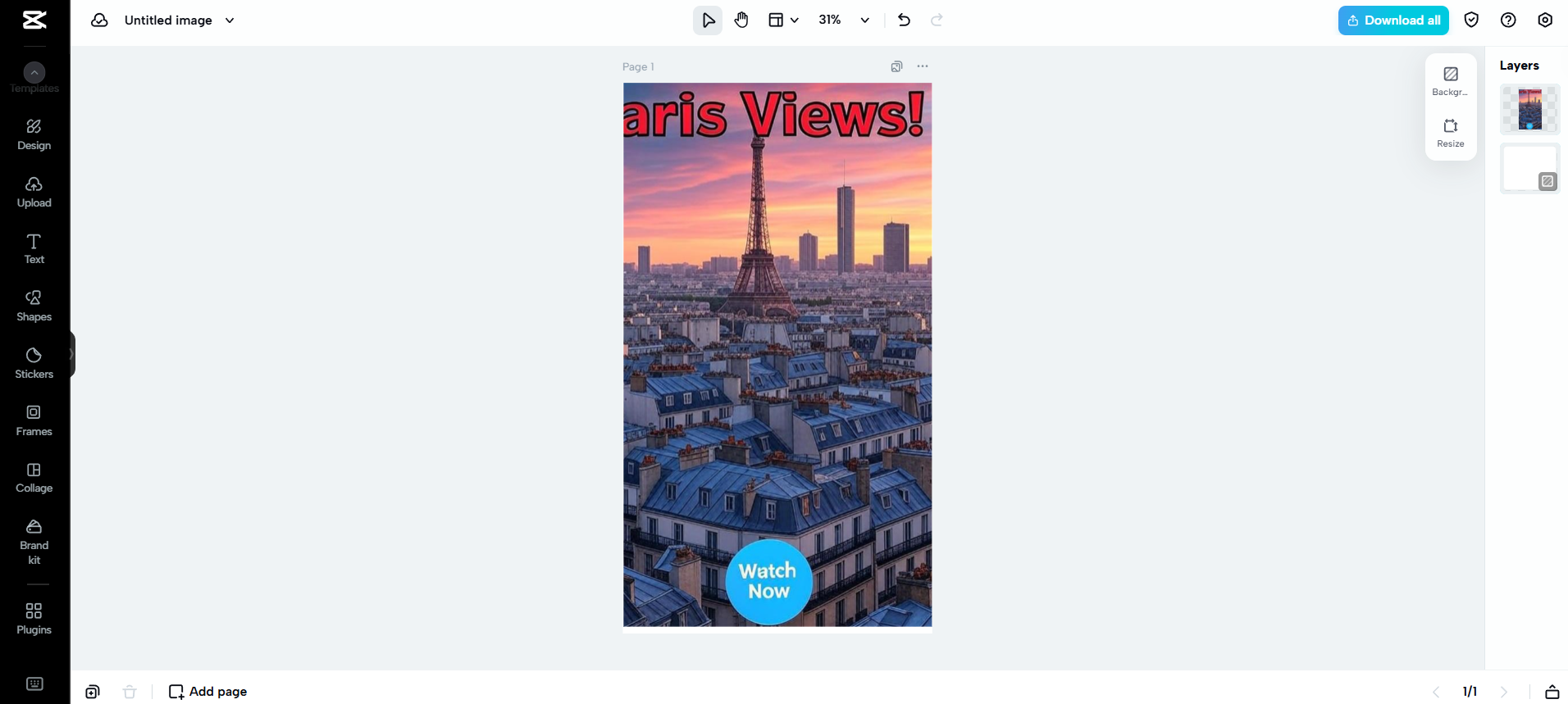 CapCut Web's photo editor
