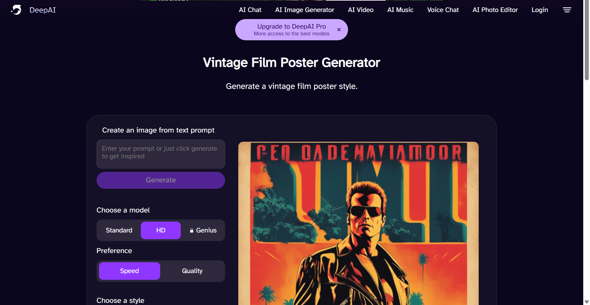 DeepAI - the AI movie poster maker
