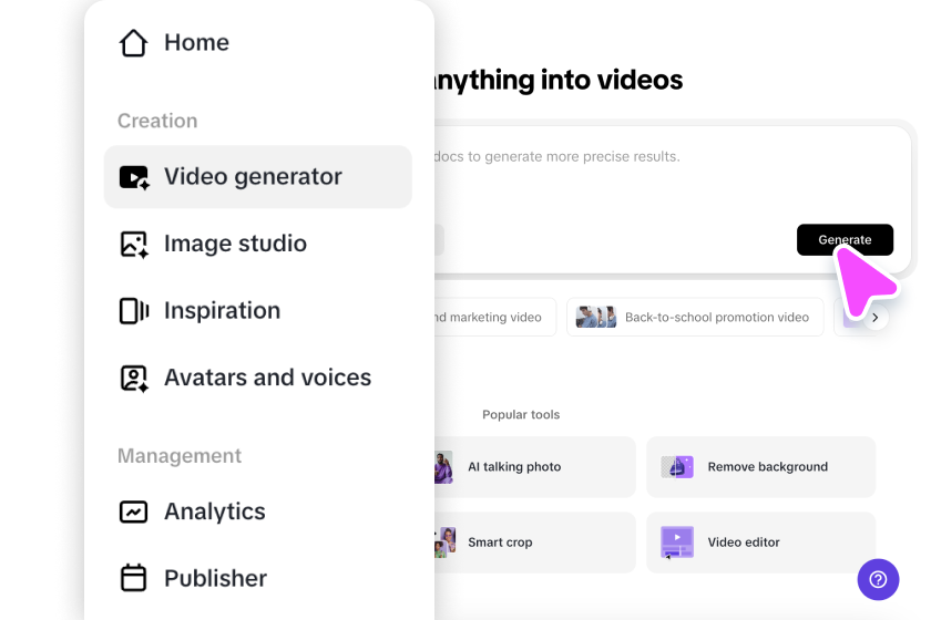 Upload product URL or media