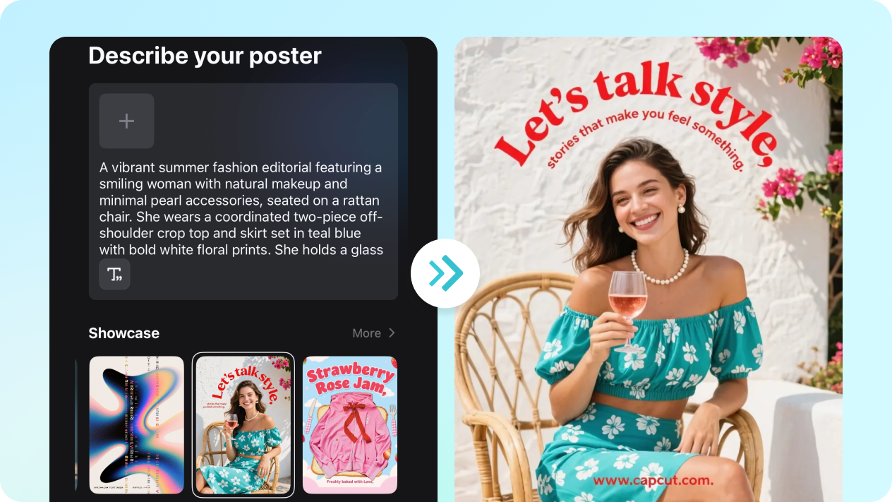 CapCut App's AI movie poster generator