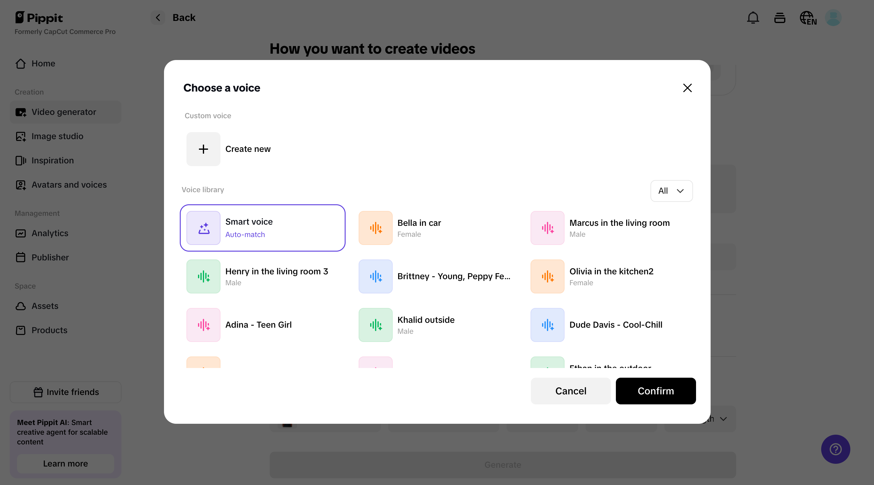 AI voices in 50+ options